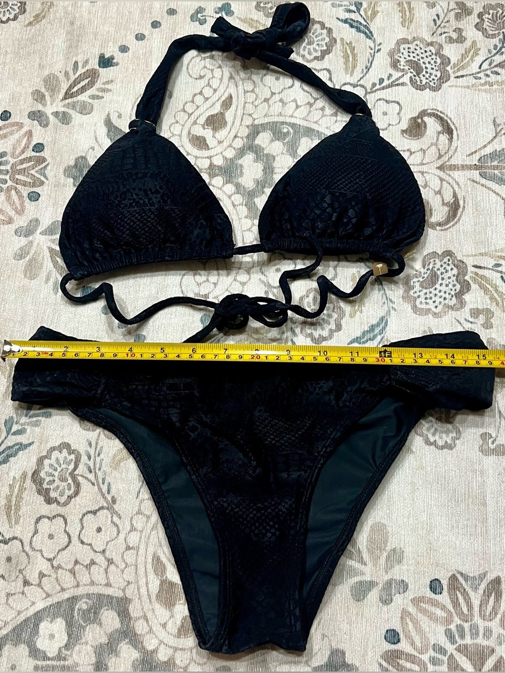 Agua De Coco Black Snake Print Bikini Set Size XL Like-New - Picture 5 of 8